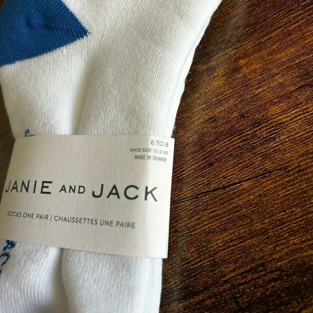 Janie and Jack Striped Blue and White Socks